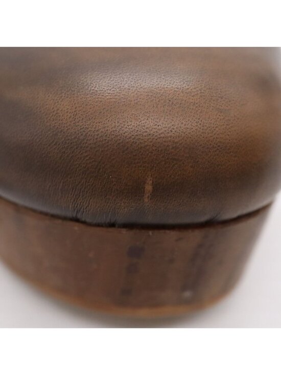 Free People Belmont Brown Leather Ankle Strap High Heel Clogs Women's Sz 36 / 6 - Picture 13 of 16